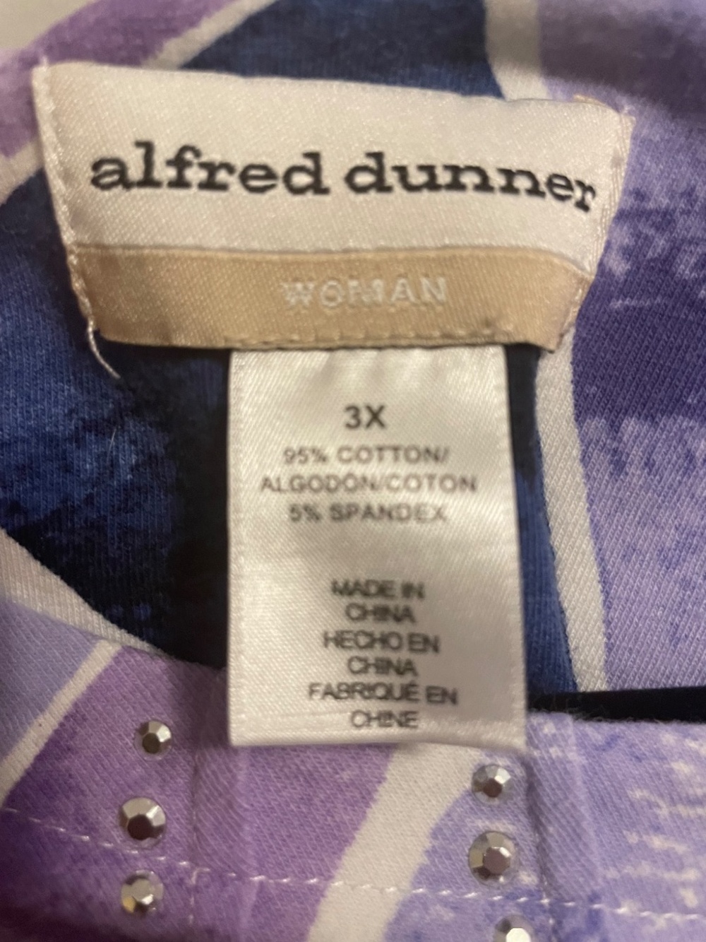Alfred Dunner women’s size 3X purple blouse - Picture 3 of 3